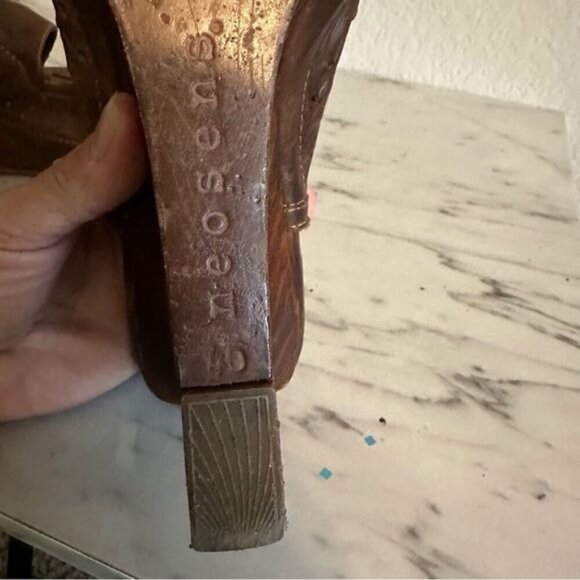 Neosens Brown Leather wedge Size 10 - Picture 10 of 11